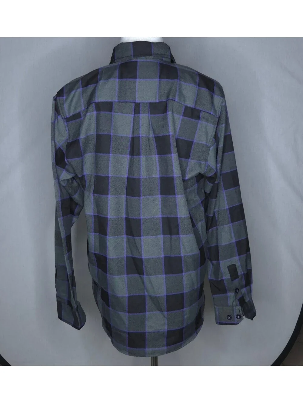Men’s Dixxon Black Purple The Gift Plaid Button-Up Shirt Sz Large